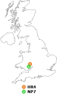 map showing distance between HR4 and NP7