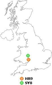 map showing distance between HR9 and SY8