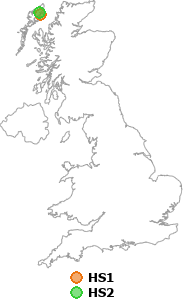 map showing distance between HS1 and HS2