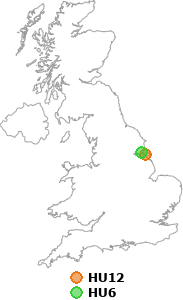 map showing distance between HU12 and HU6