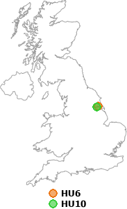 map showing distance between HU6 and HU10