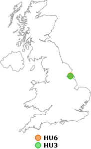 map showing distance between HU6 and HU3