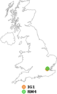 map showing distance between IG1 and RM4