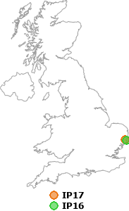 map showing distance between IP17 and IP16