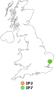 map showing distance between IP2 and IP7