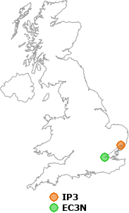 map showing distance between IP3 and EC3N