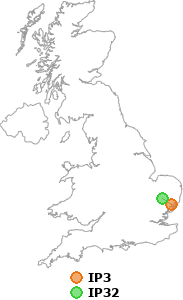 map showing distance between IP3 and IP32