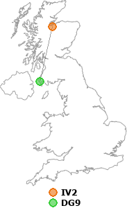 map showing distance between IV2 and DG9