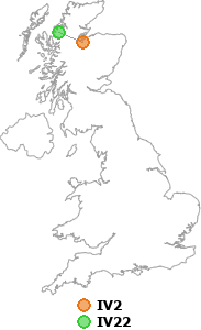 map showing distance between IV2 and IV22