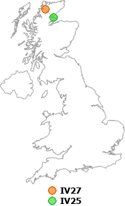 map showing distance between IV27 and IV25