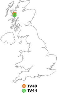map showing distance between IV49 and IV44