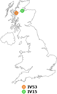 map showing distance between IV53 and IV15