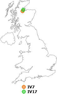 map showing distance between IV7 and IV17