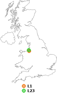 map showing distance between L1 and L23