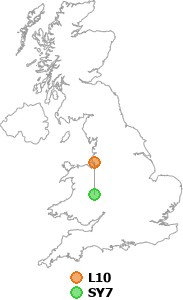 map showing distance between L10 and SY7