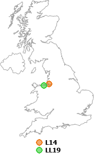 map showing distance between L14 and LL19