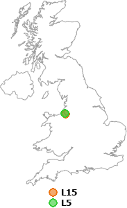 map showing distance between L15 and L5