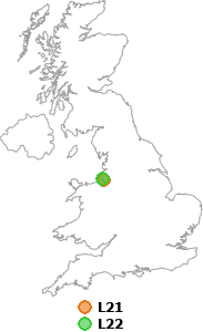 map showing distance between L21 and L22