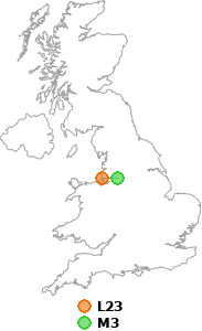 map showing distance between L23 and M3