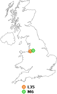 map showing distance between L35 and M6