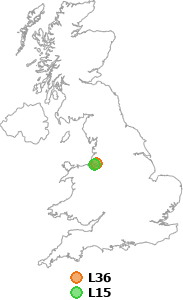 map showing distance between L36 and L15