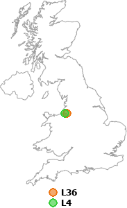 map showing distance between L36 and L4