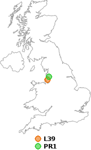 map showing distance between L39 and PR1