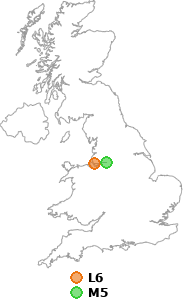map showing distance between L6 and M5