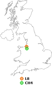 map showing distance between L8 and CH4