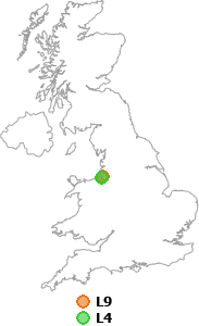 map showing distance between L9 and L4
