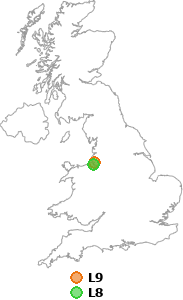 map showing distance between L9 and L8