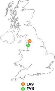 map showing distance between LA9 and FY6