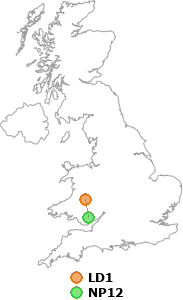 map showing distance between LD1 and NP12