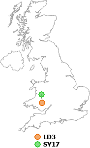 map showing distance between LD3 and SY17