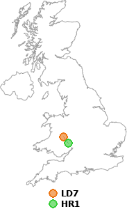 map showing distance between LD7 and HR1