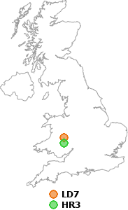 map showing distance between LD7 and HR3