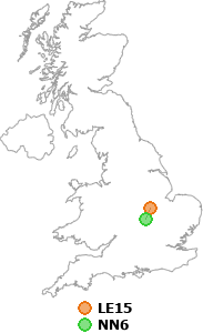 map showing distance between LE15 and NN6