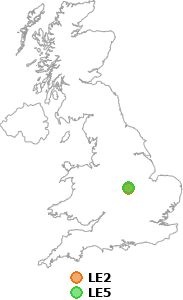 map showing distance between LE2 and LE5