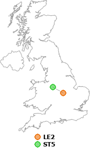 map showing distance between LE2 and ST5