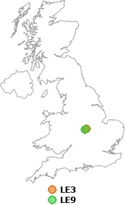 map showing distance between LE3 and LE9