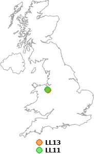 map showing distance between LL13 and LL11