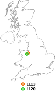 map showing distance between LL13 and LL20