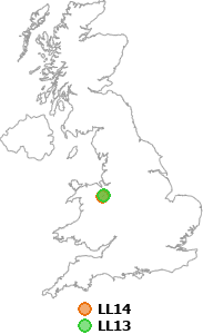 map showing distance between LL14 and LL13
