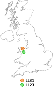 map showing distance between LL31 and LL23