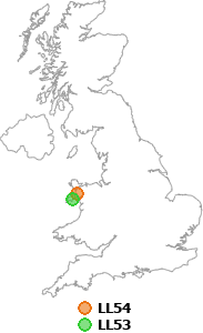 map showing distance between LL54 and LL53