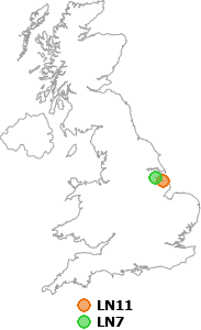 map showing distance between LN11 and LN7