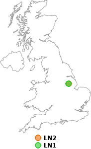 map showing distance between LN2 and LN1