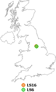 map showing distance between LS16 and LS6