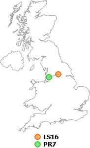 map showing distance between LS16 and PR7