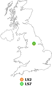 map showing distance between LS2 and LS7